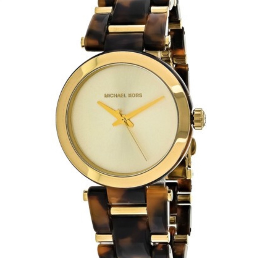 Michael Kors tortoise & gold watch